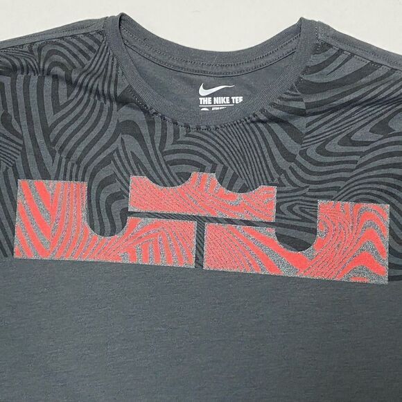 Nike Lebron James Court Vision Men’s Gray|Black Dri Fit Shirt Sz M - Picture 5 of 13